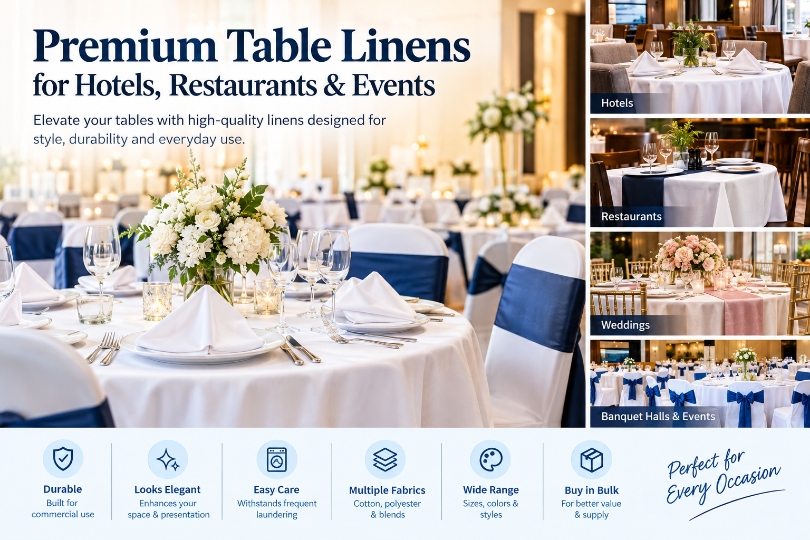 Premium Table Linens: Elevate Every Table for Weddings, Restaurants and Hotels